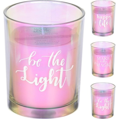 VASO VETRO CON CANDELA 12CM 3A